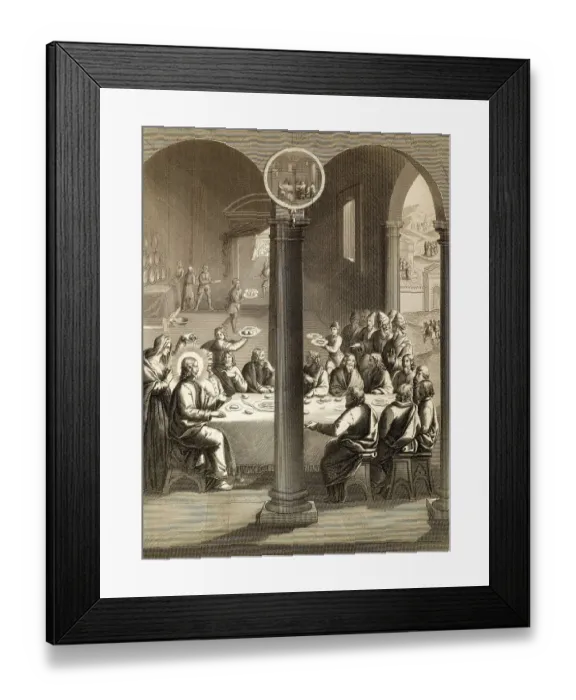Framed Print : Jesus Christ and disciples at the table in the house of Simon the Leper Framed Print : Jesus Christ and disciples at the table in the house of Simon the Leper