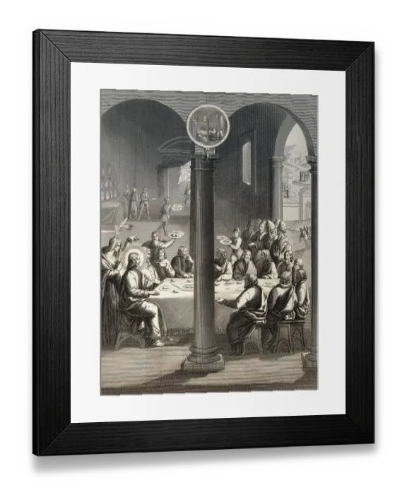 Framed Print : Jesus Christ and disciples at the table in the house of Simon the Leper