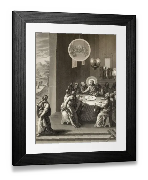 Framed Print : Judas Iscariot retiring from the Last Supper Framed Print : Judas Iscariot retiring from the Last Supper