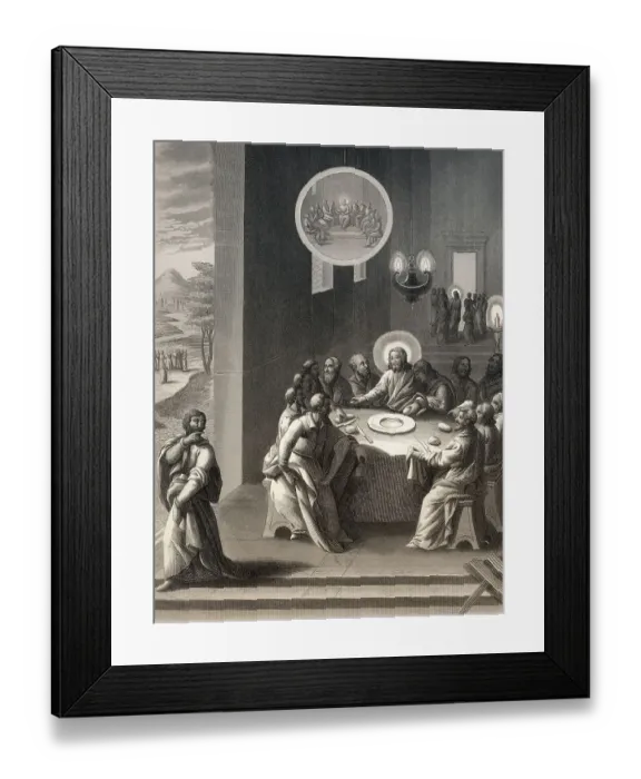 Framed Print : Judas Iscariot retiring from the Last Supper Framed Print : Judas Iscariot retiring from the Last Supper