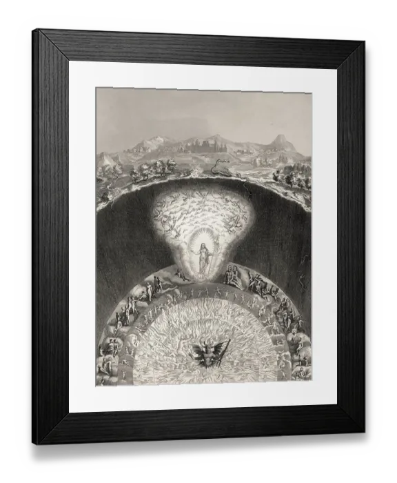 Framed Print : Christ descends into limbo, Steel engraving 1853 Framed Print : Christ descends into limbo, Steel engraving 1853