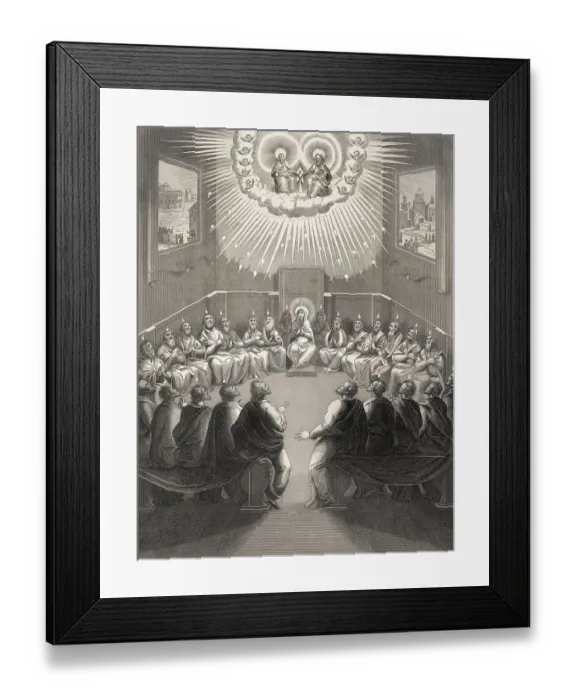 Framed Print : The Day of Pentecost, the descent of the Holy Spirit upon the Apostles