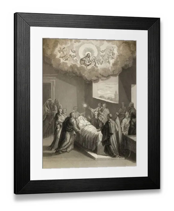 Framed Print : The Death of the Virgin Mary, Steel engraving 1853 Framed Print : The Death of the Virgin Mary, Steel engraving 1853