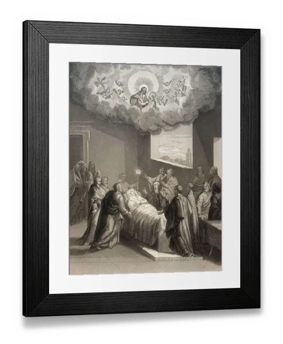 Framed Print : The Death of the Virgin Mary, Steel engraving 1853 Framed Print : The Death of the Virgin Mary, Steel engraving 1853