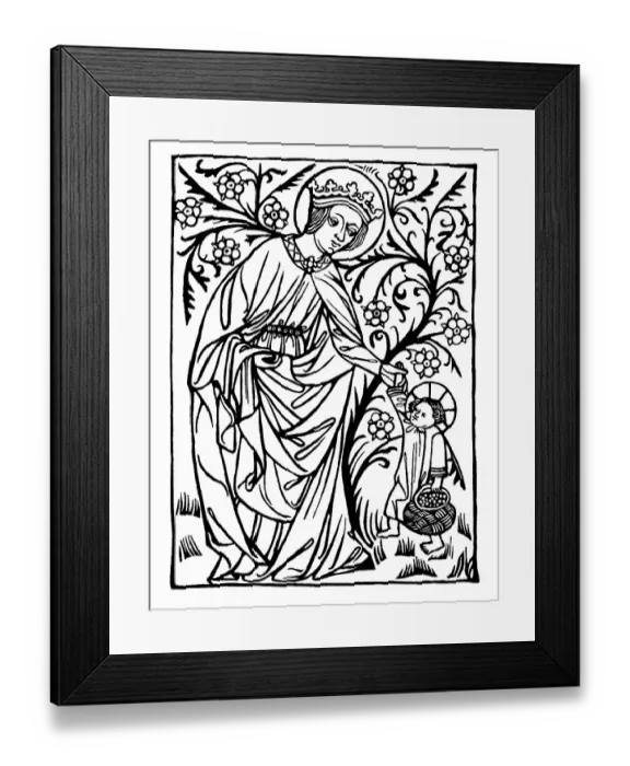 Framed Print : Saint Dorothy, Dorothea of Caesarea with the Christ-child Framed Print : Saint Dorothy, Dorothea of Caesarea with the Christ-child