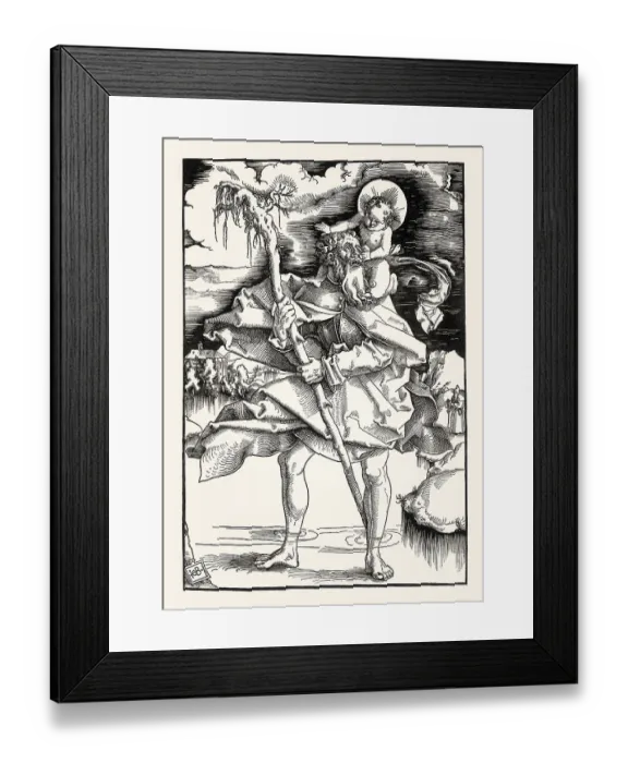 Framed Print : St. Christopher Carrying the Christ Child Framed Print : St. Christopher Carrying the Christ Child