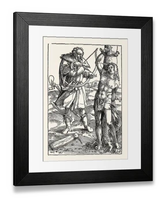 Framed Print : Martyrdom of Saint Sebastian, woodcut