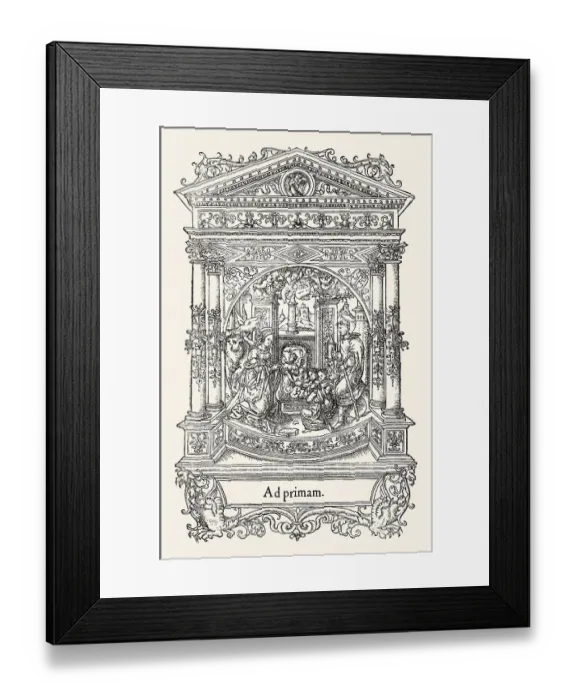Framed Print : Title page by Geofroy Tory, Birth of the child