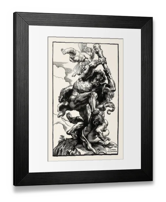 Framed Print : Hercules Slaying Envy, Christoffel Jegher after Rubens