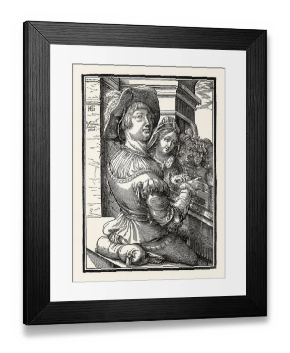 Framed Print : A young man playing the dulcimer