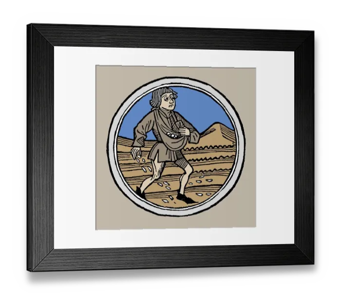 Framed Print : Sowing the seed, Woodcut, Augsburg