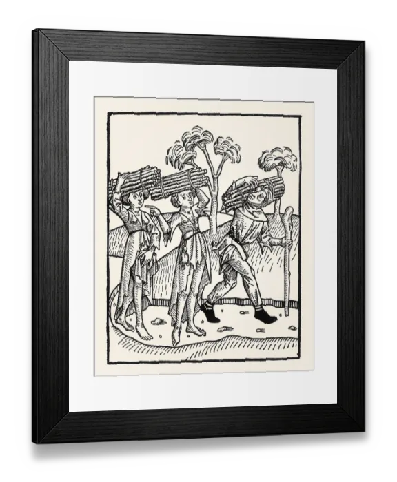 Framed Print : Lumber collectors, Buch der Beispiele der alten Weisen Framed Print : Lumber collectors, Buch der Beispiele der alten Weisen