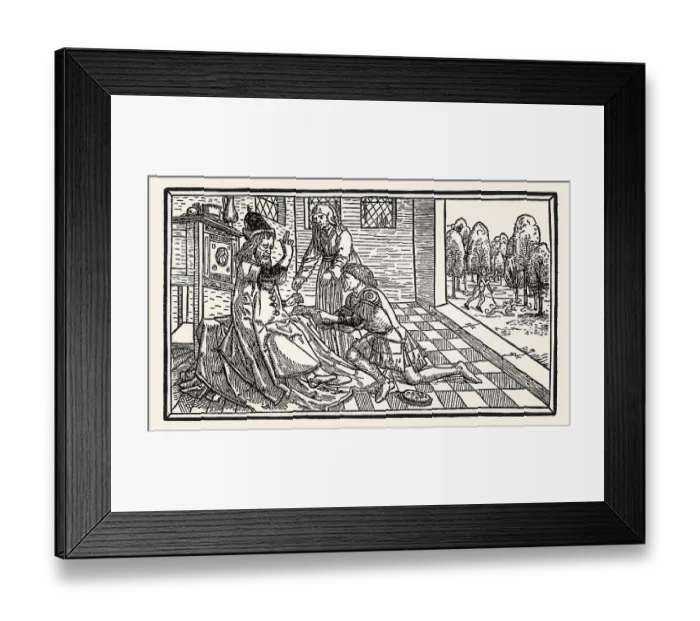 Framed Print : Isaac blesses Jacob, Middle Low German Luebeck Bible