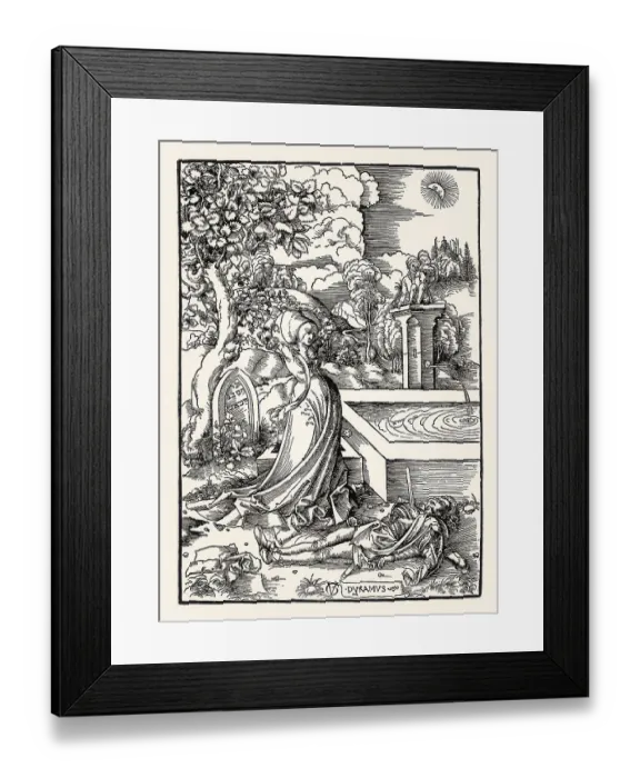Framed Print : Pyramus and Thisbe, Urs Graf, 16th century Framed Print : Pyramus and Thisbe, Urs Graf, 16th century