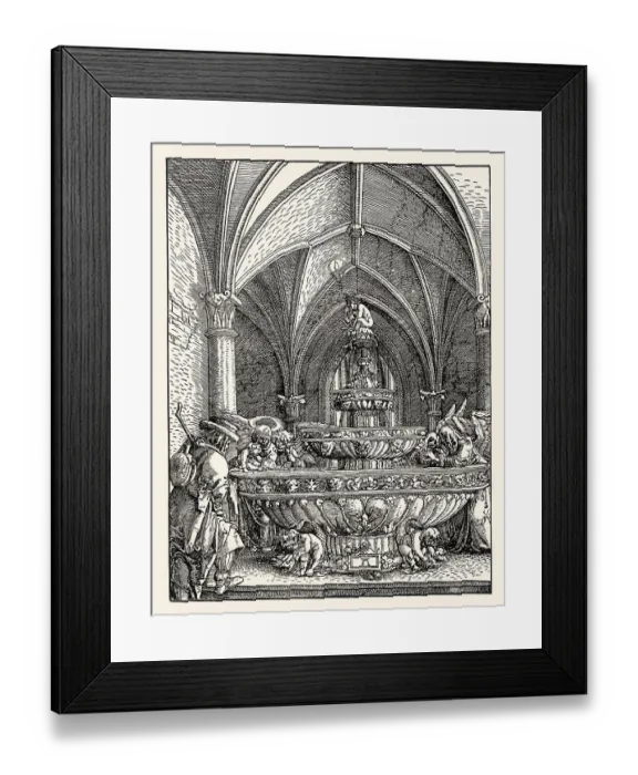 Framed Print : The Holy Family at the fountain