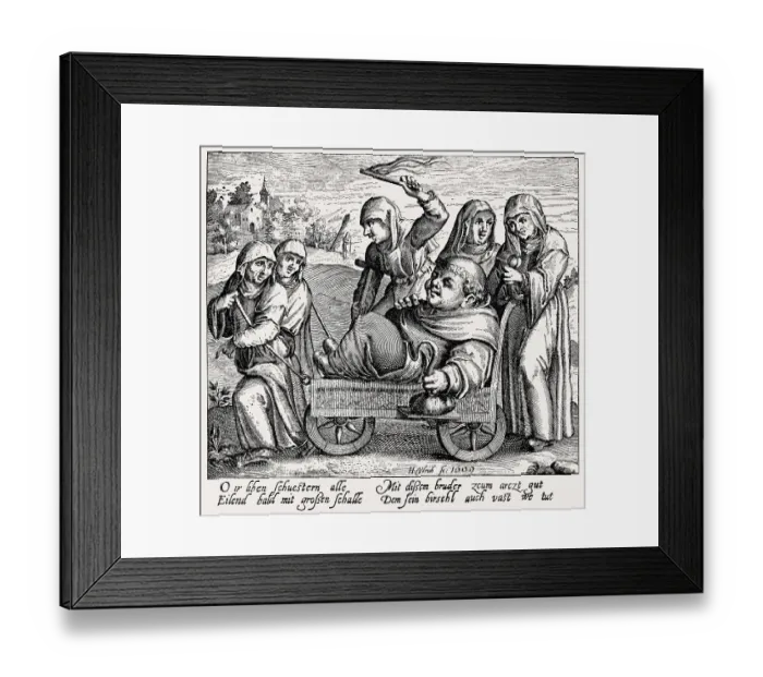 Framed Print : Caricature of the intemperate life of the monks and nuns