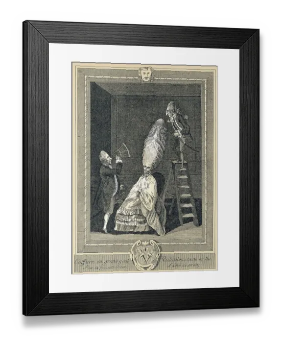 Framed Print : Fashion, caricature, 1780