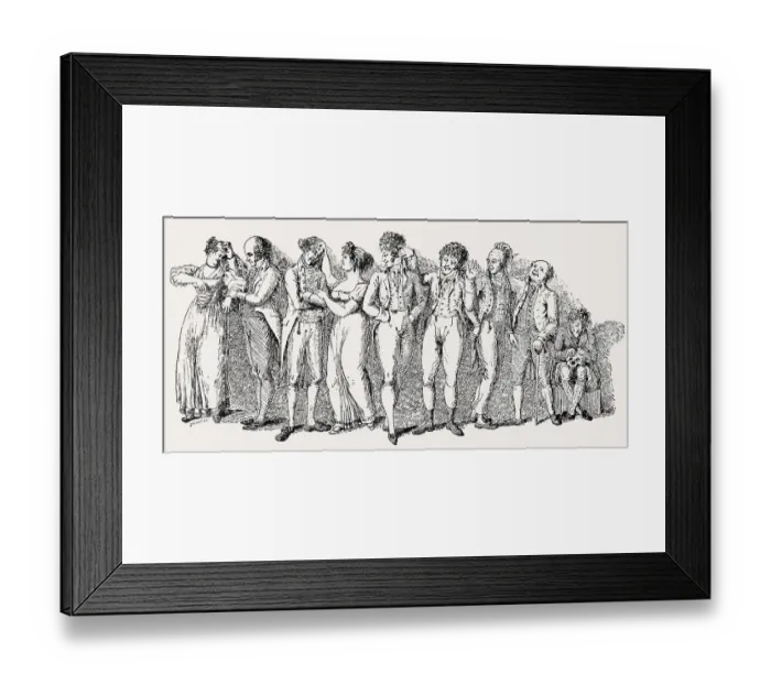 Framed Print : Caricature on Franz Josef Gall's study of phrenology