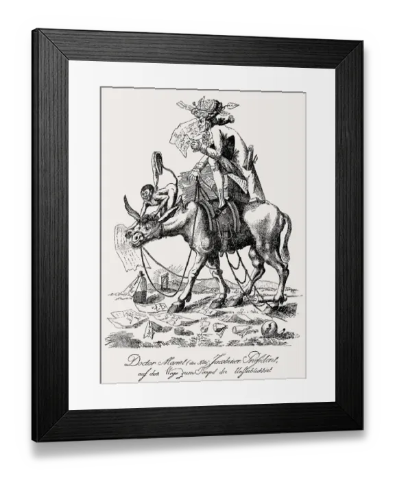 Framed Print : German cartoon on Jean Paul Marat Framed Print : German cartoon on Jean Paul Marat