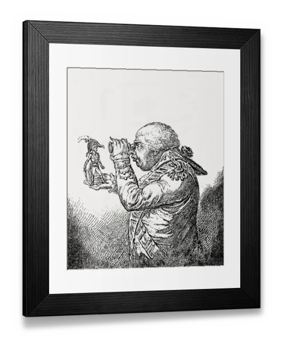 Framed Print : Caricature of Napoleon's English invasion plans