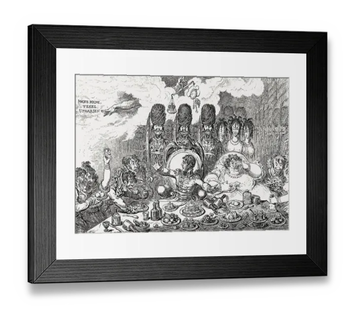 Framed Print : Caricature of Napoleon's English invasion plans
