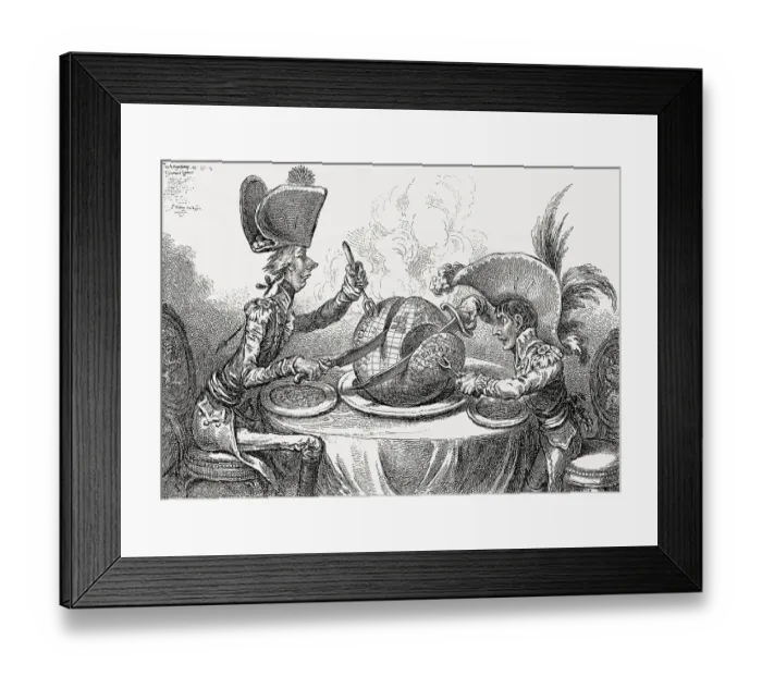 Framed Print : The Plumb-pudding in danger, James Gillray