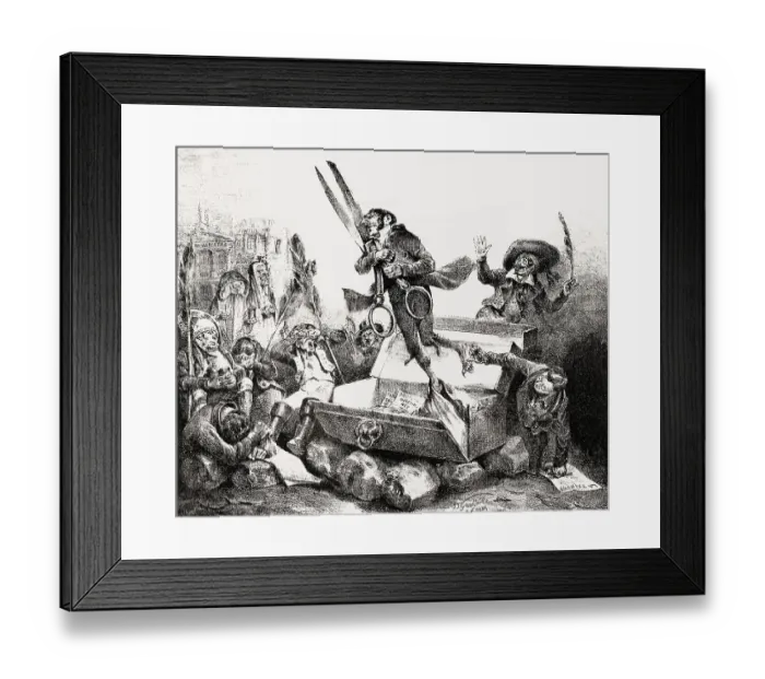 Framed Print : Caricature, Resurrection de la Censure Framed Print : Caricature, Resurrection de la Censure