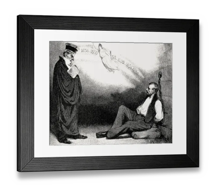 Framed Print : Caricature by Honore-Victorin Daumier