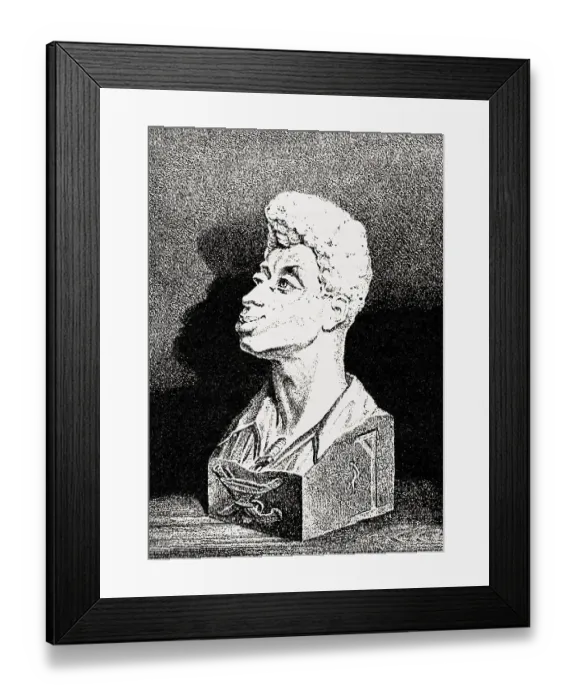 Framed Print : Caricature by Honore-Victorin Daumier on Alexandre Dumas the Younger