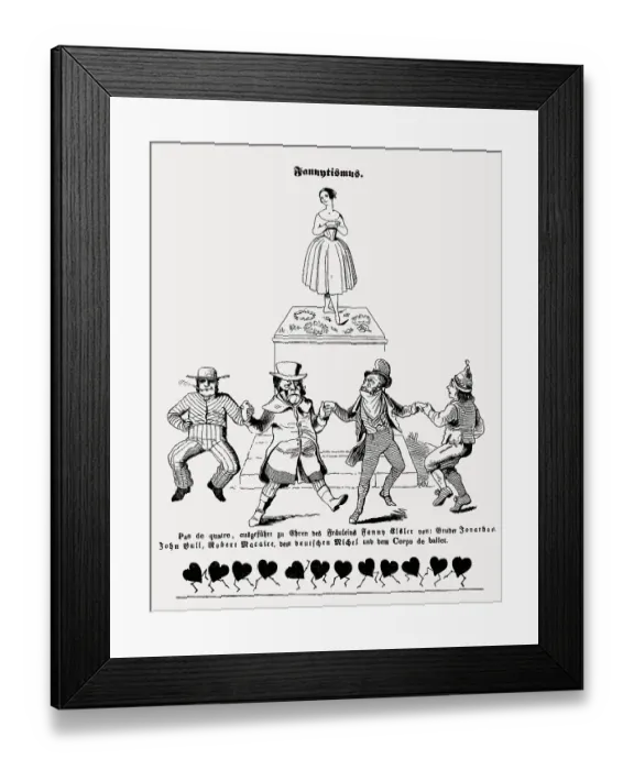 Framed Print : Caricature on Fanny Elssler, 1810 - 1884 Framed Print : Caricature on Fanny Elssler, 1810 - 1884