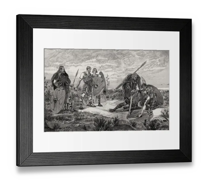 Framed Print : Holmgang duel, early middle ages