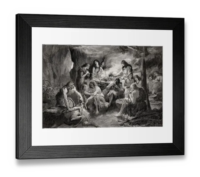Framed Print : Life of pre-historic cavemen Framed Print : Life of pre-historic cavemen