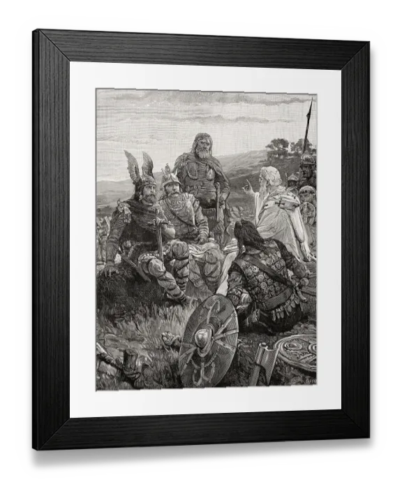 Framed Print : Wulfila or Ulfilas, c. 311-383 explaining the Gospels to the Goths Framed Print : Wulfila or Ulfilas, c. 311-383 explaining the Gospels to the Goths