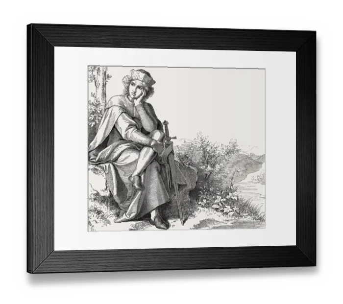 Framed Print : Walther von der Vogelweide, c. 1170 - c Framed Print : Walther von der Vogelweide, c. 1170 - c