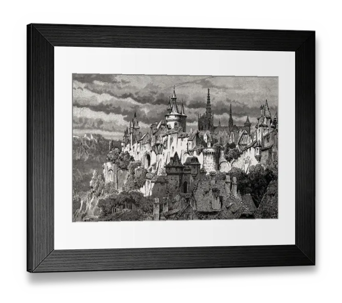 Framed Print : Medieval town wall