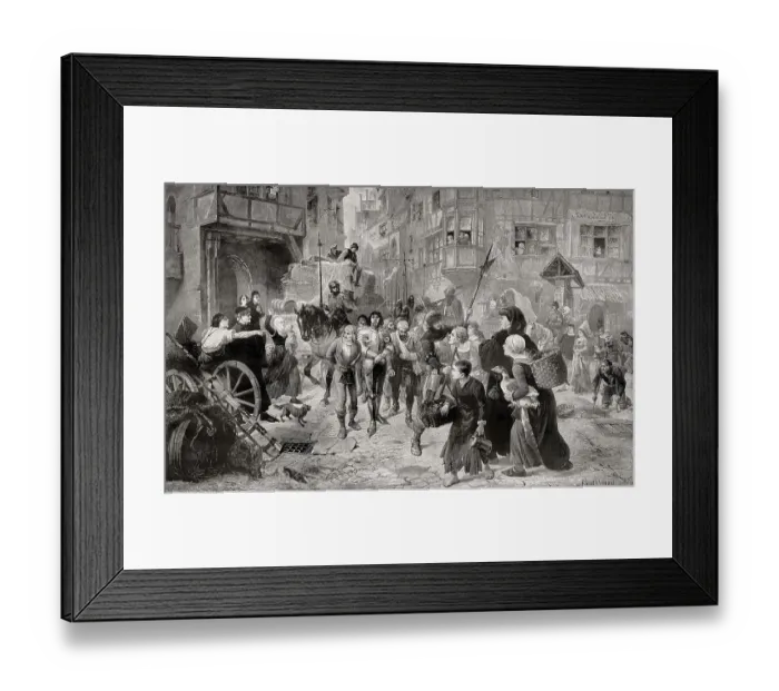 Framed Print : Hans Schuettensamen or Schuettensam caught in Nuremberg