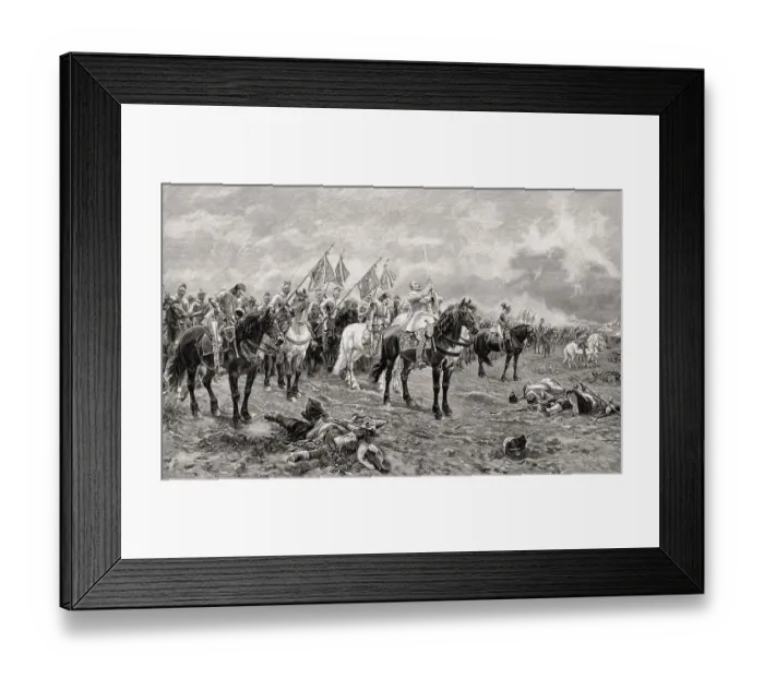 Framed Print : Gustav Adolf's prayer before the Battle of Lutzen on November 16