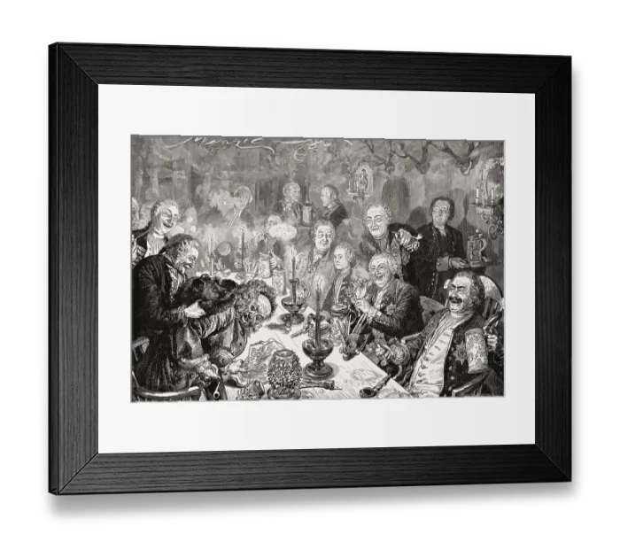 Framed Print : Frederick William I of Prussia and his Tabakskollegium association Framed Print : Frederick William I of Prussia and his Tabakskollegium association