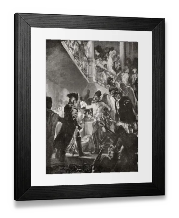 Framed Print : Frederick II, Lissa castle, after the Battle of Leuthen Framed Print : Frederick II, Lissa castle, after the Battle of Leuthen