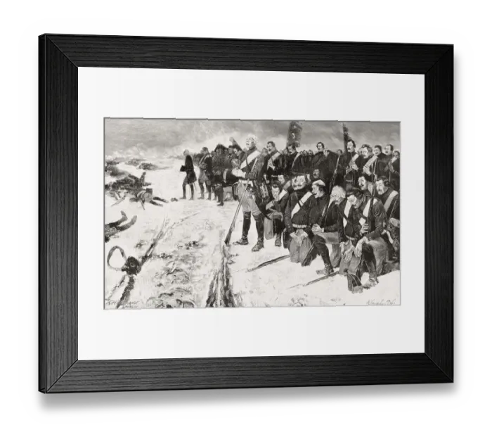 Framed Print : Frederick II praying after the battle of Leuthen Framed Print : Frederick II praying after the battle of Leuthen