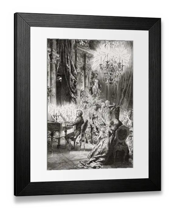 Framed Print : Mozart gives a concert for Emperor Joseph II at Schoenbrunn Palace Framed Print : Mozart gives a concert for Emperor Joseph II at Schoenbrunn Palace