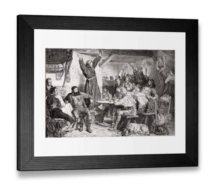 Framed Print : The Capuchin friar Joachim Haspinger calls the Tyrolese to freedom