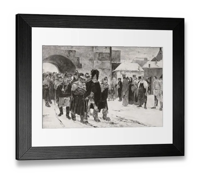 Framed Print : Retreat of Napoleon's remaining Grande Armee