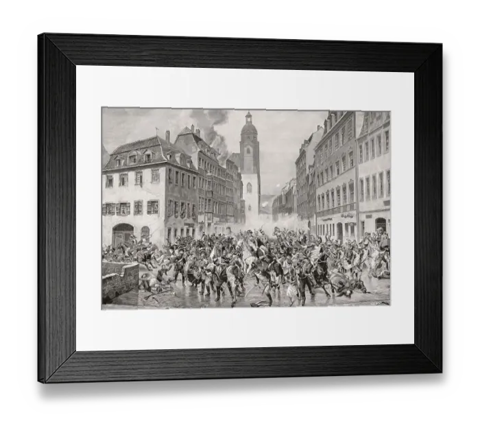 Framed Print : Napoleon's flight through Leipzig