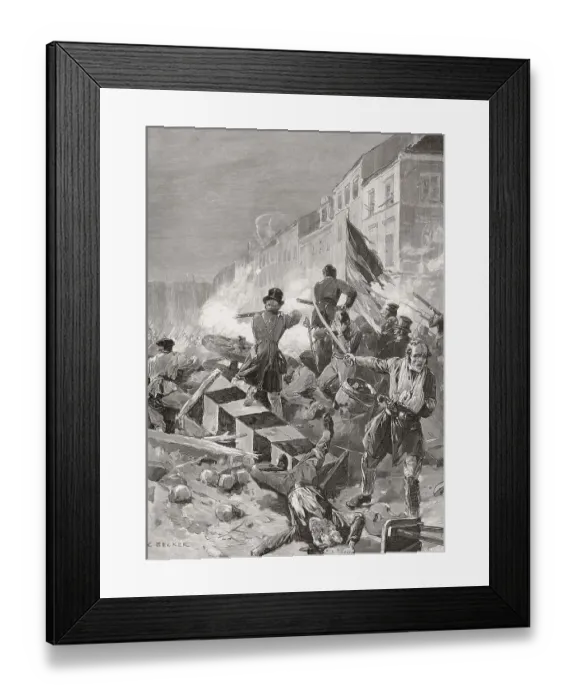 Framed Print : Streetfight in Berlin, Revolutions of 1848
