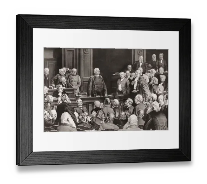 Framed Print : Otto von Bismarck speech regarding the veteran reserve bill on 6 February 1888 at the Reichstag Berlin