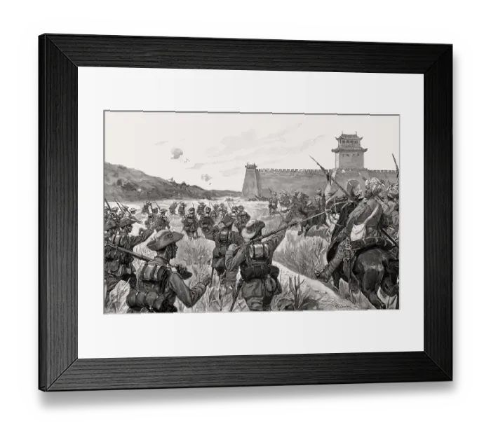 Framed Print : The Capture of Lianghsiang by the German infantry and the Bengal Lancers