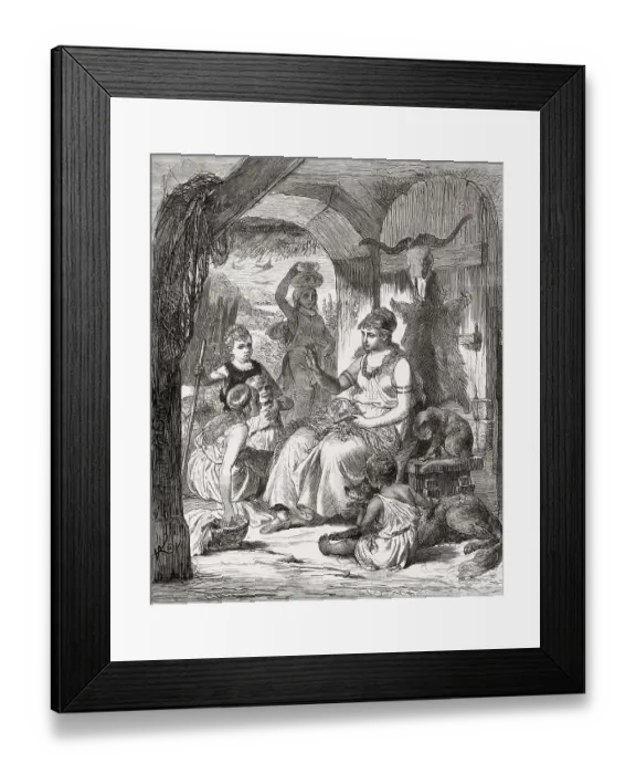 Framed Print : Female gender role, Germanic woman, 1st century