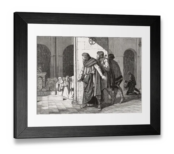 Framed Print : Henry the Fowler making a marriage proposal to Saint Matilda at Herford Abbey Framed Print : Henry the Fowler making a marriage proposal to Saint Matilda at Herford Abbey