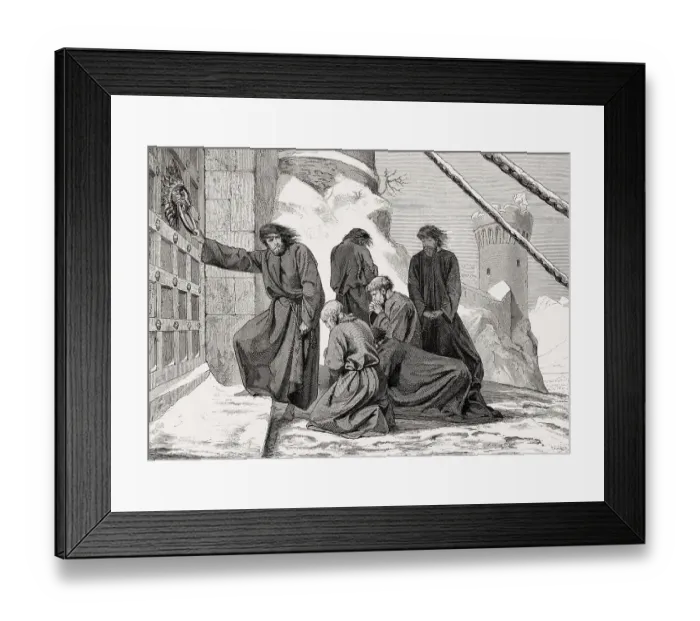 Framed Print : Walk to Canossa, Henry IV, 1050